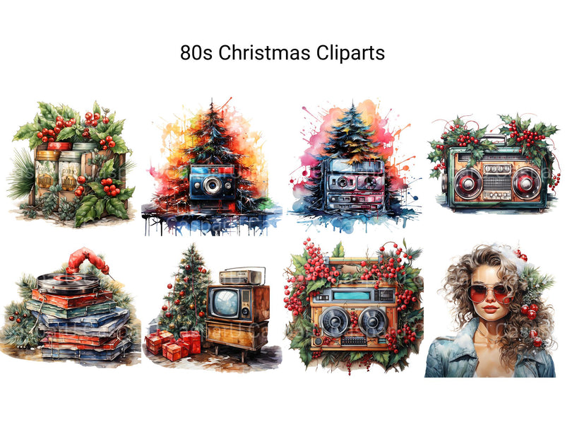 80s Christmas Clipart - CraftNest