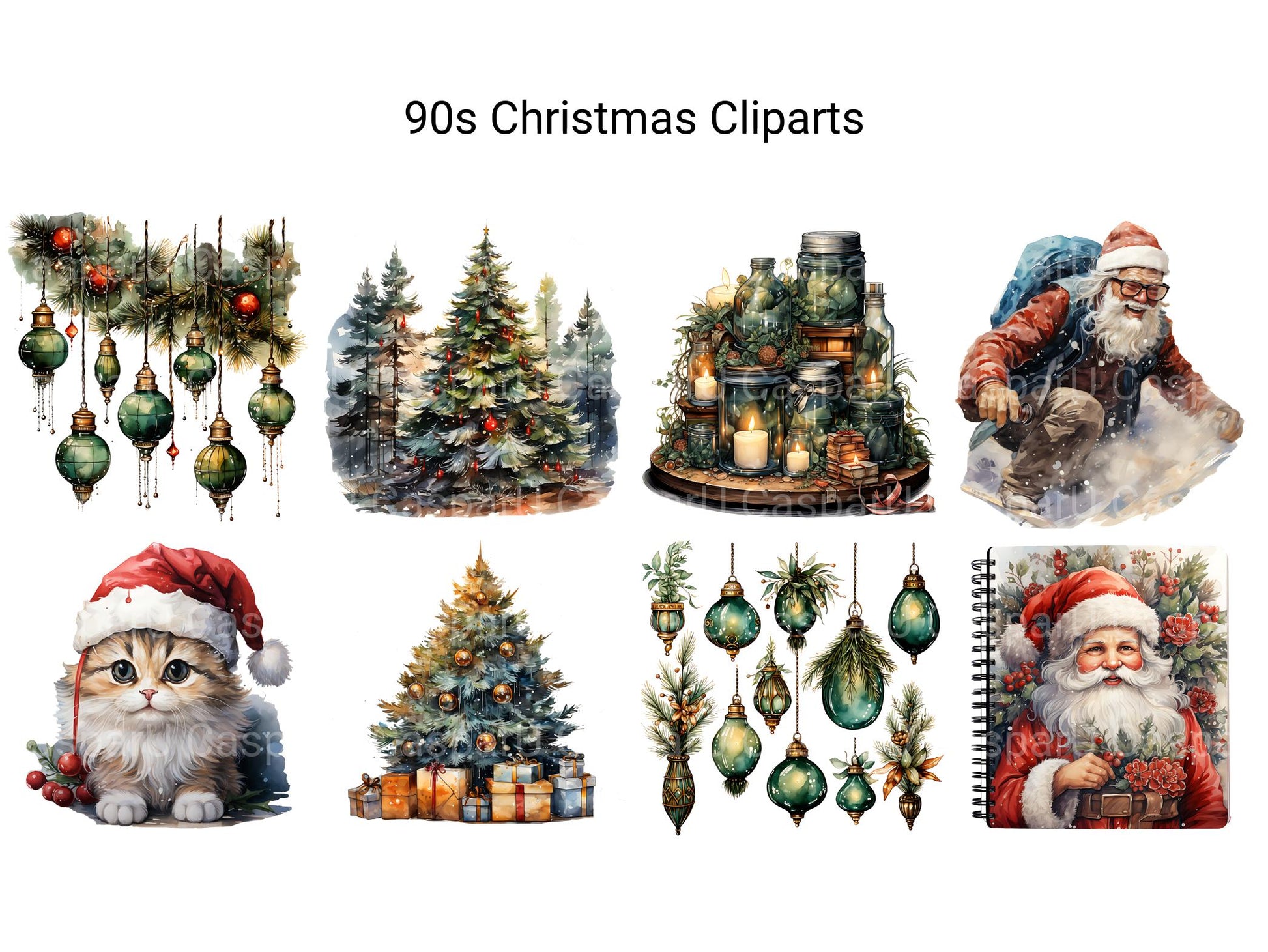 90s Christmas Clipart - CraftNest