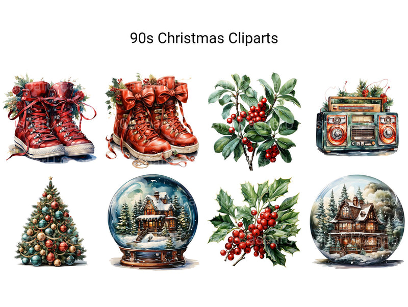 90s Christmas Clipart - CraftNest