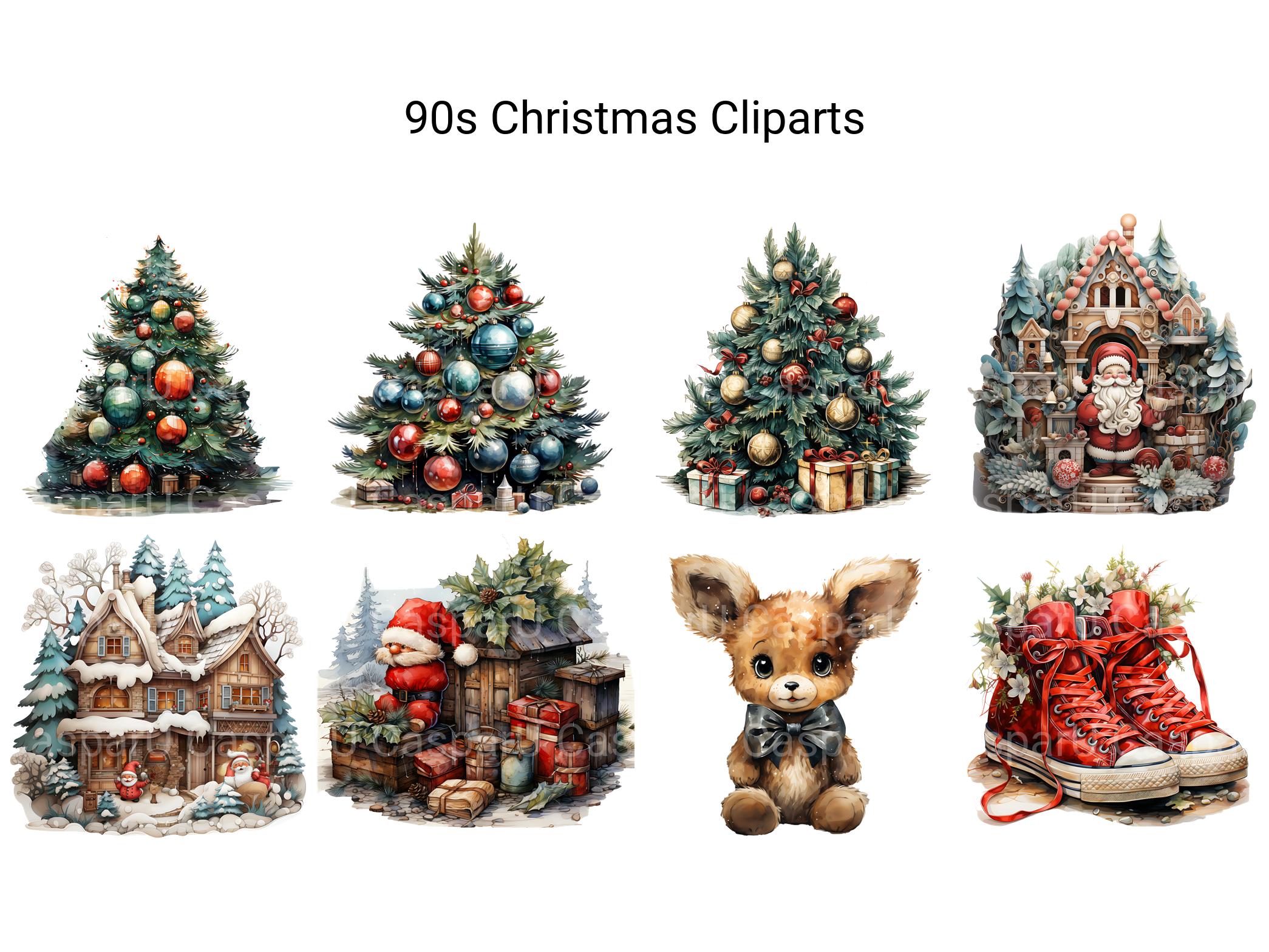 90s Christmas Clipart - CraftNest