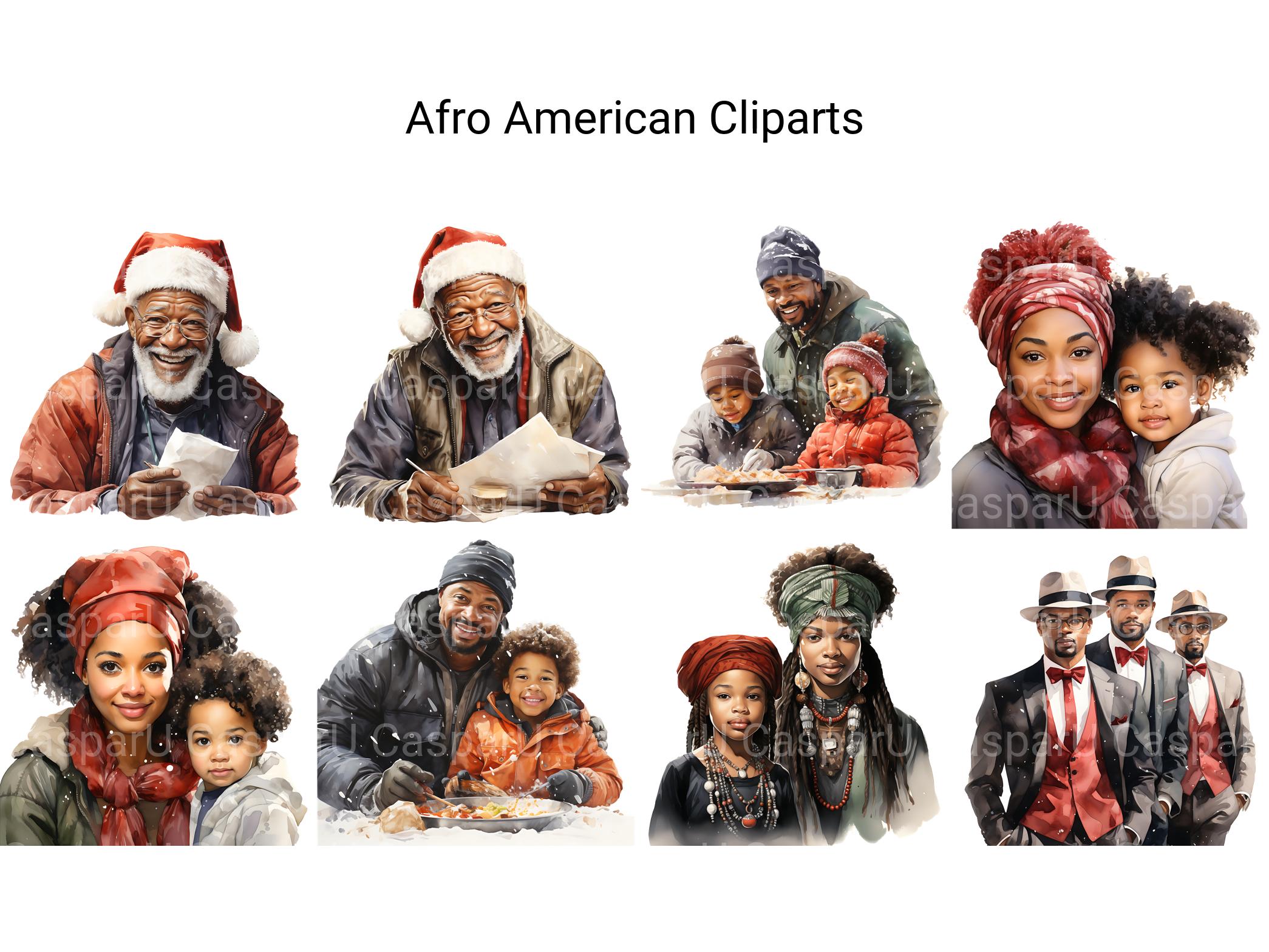 Afro-American Christmas Clipart - CraftNest