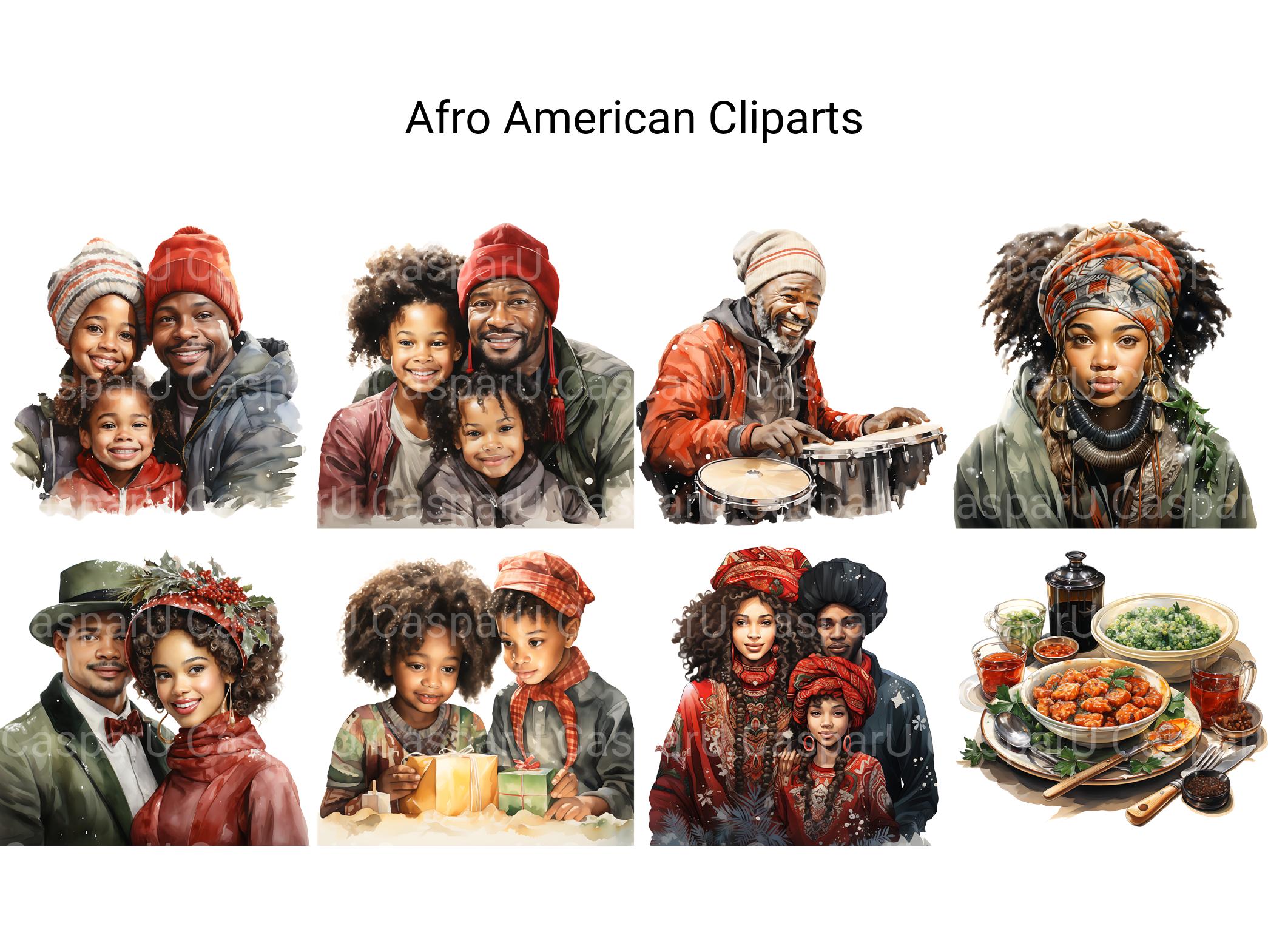 Afro-American Christmas Clipart - CraftNest