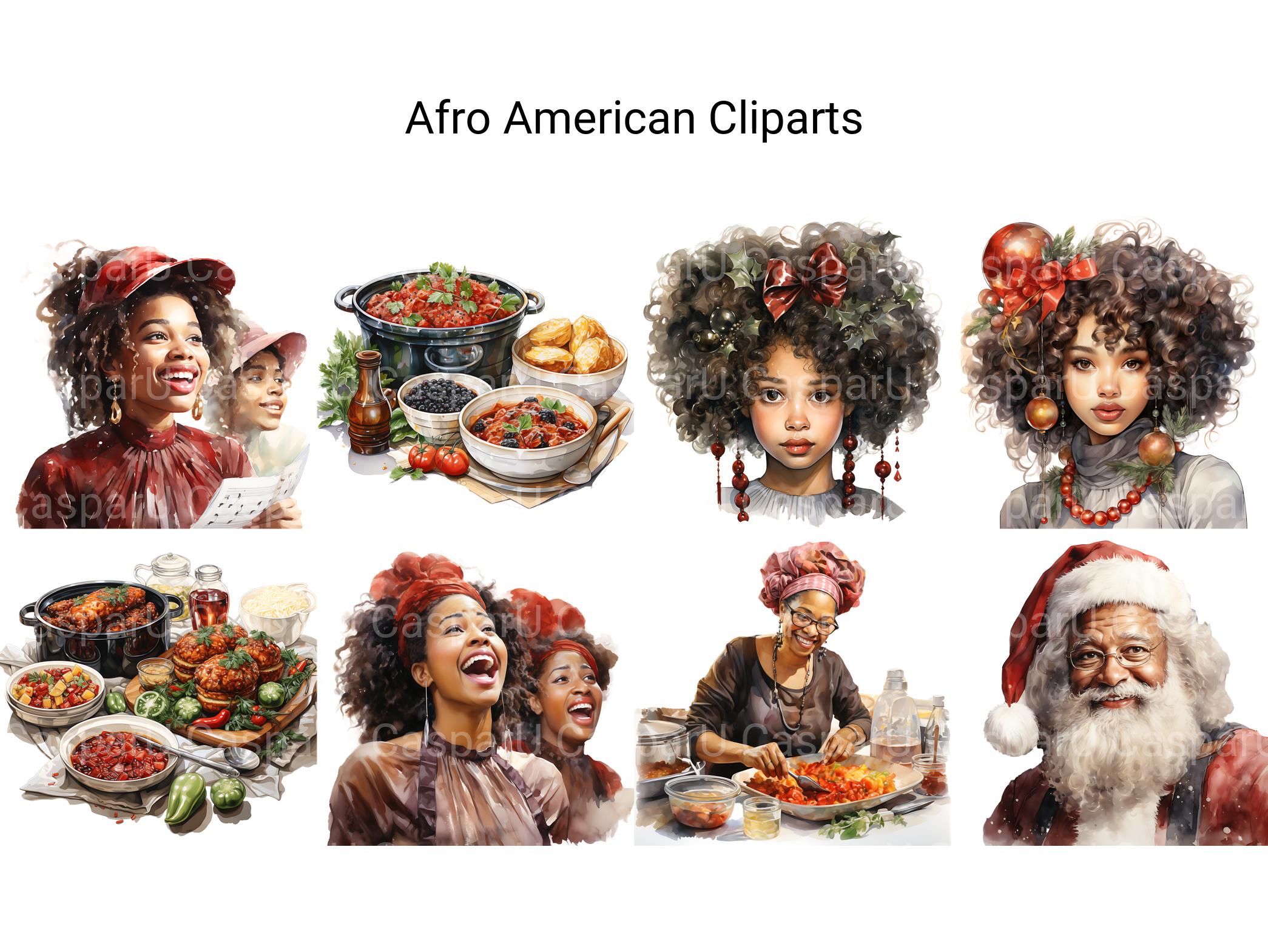 Afro-American Christmas Clipart - CraftNest