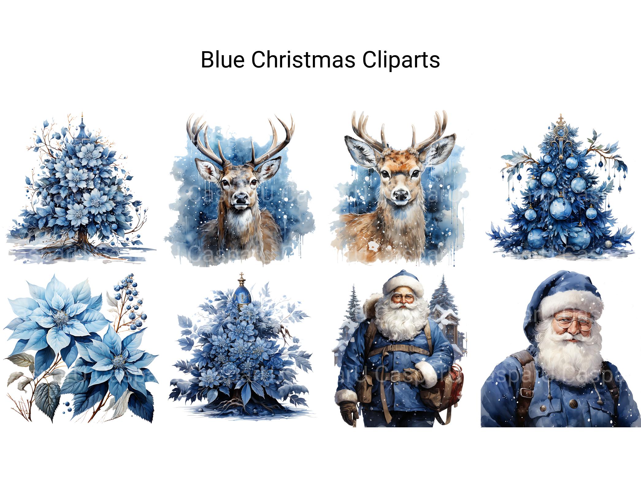 Blue Christmas Clipart - CraftNest