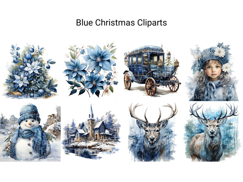 Blue Christmas Clipart - CraftNest