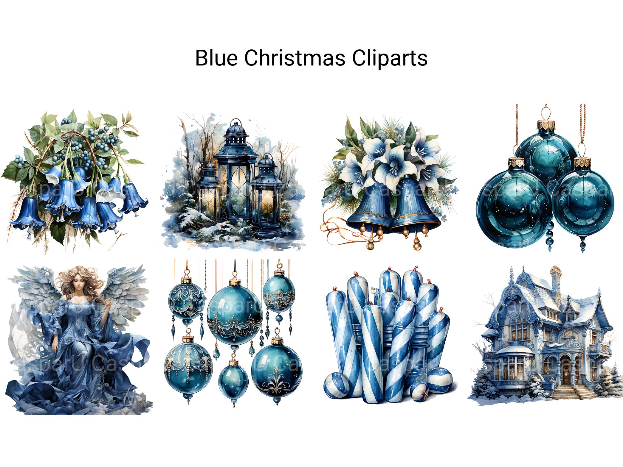 Blue Christmas Clipart - CraftNest