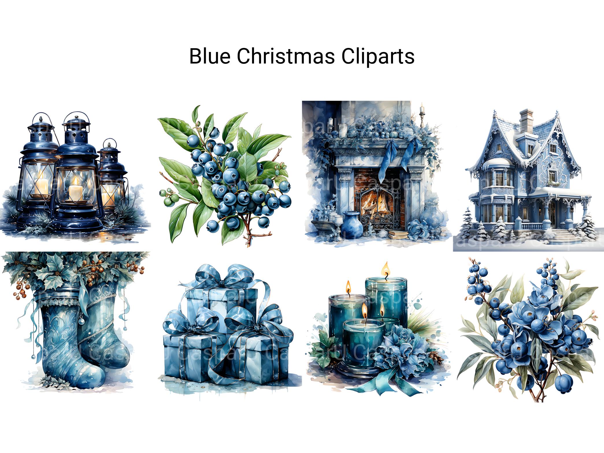 Blue Christmas Clipart - CraftNest