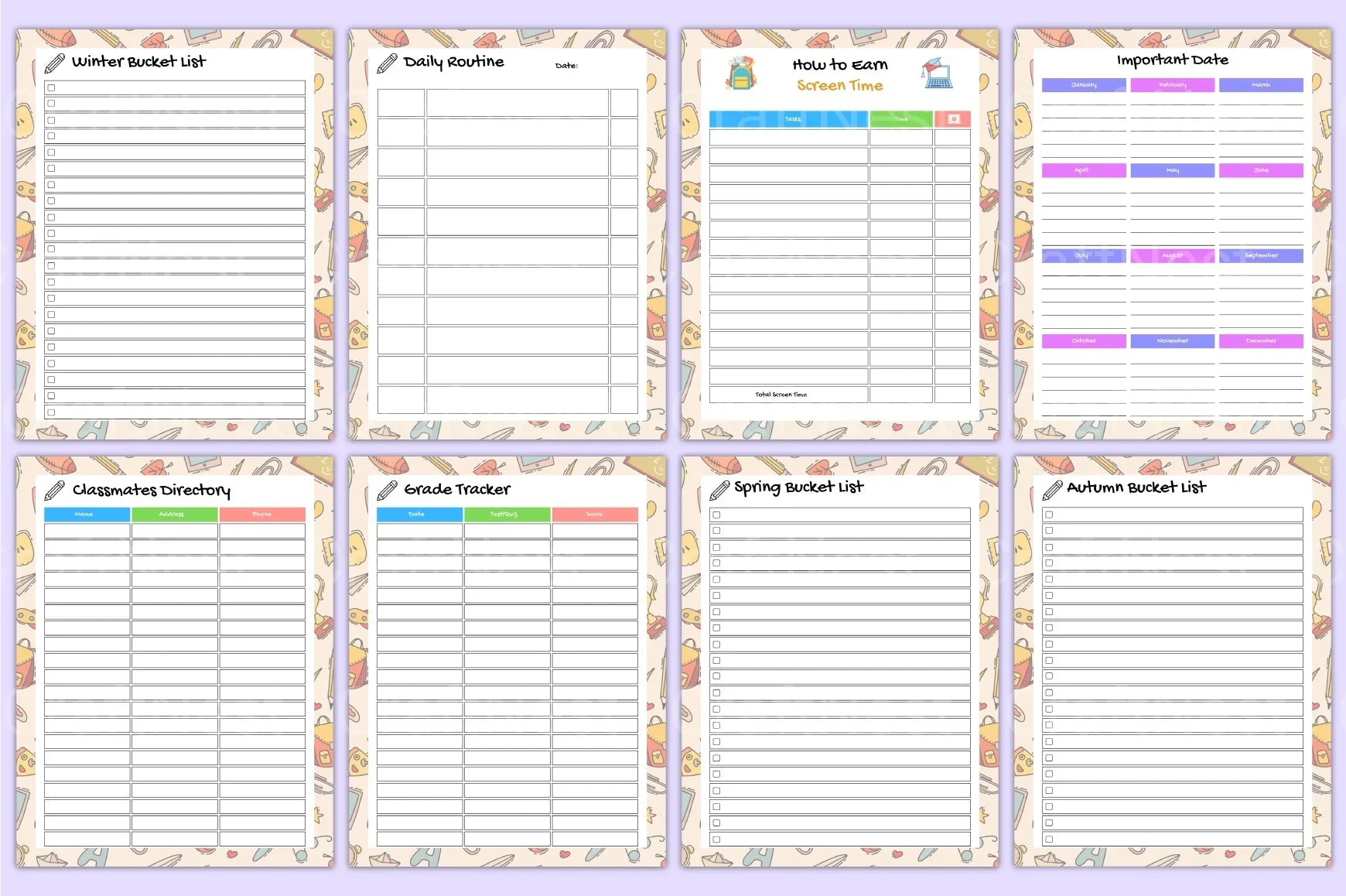 Home School Planner - CraftNest - Digital Crafting and Art