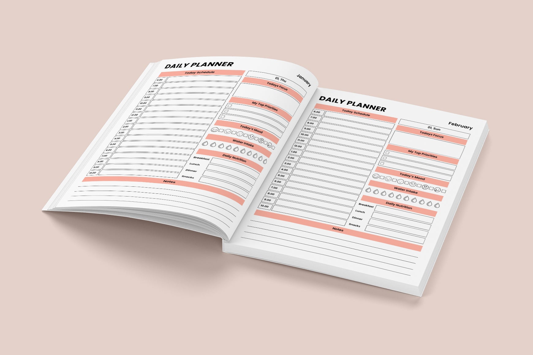 Daily Agenda Planner - 01397