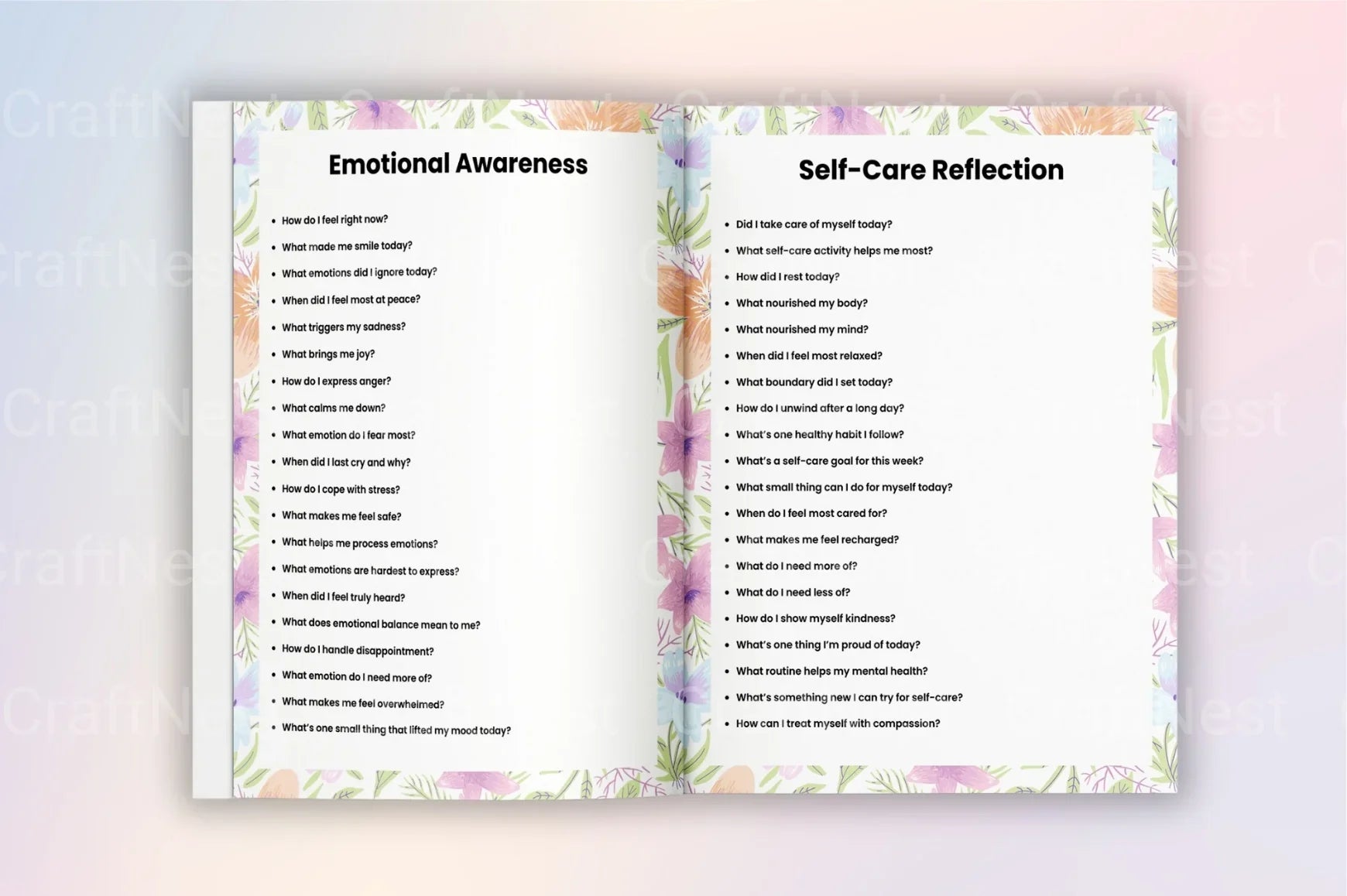 Mental Health Prompts for Well-being - CraftNest - Digital Crafting and Art