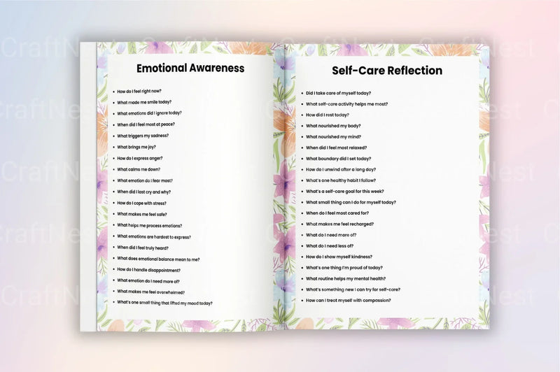 Mental Health Prompts for Well-being - CraftNest - Digital Crafting and Art