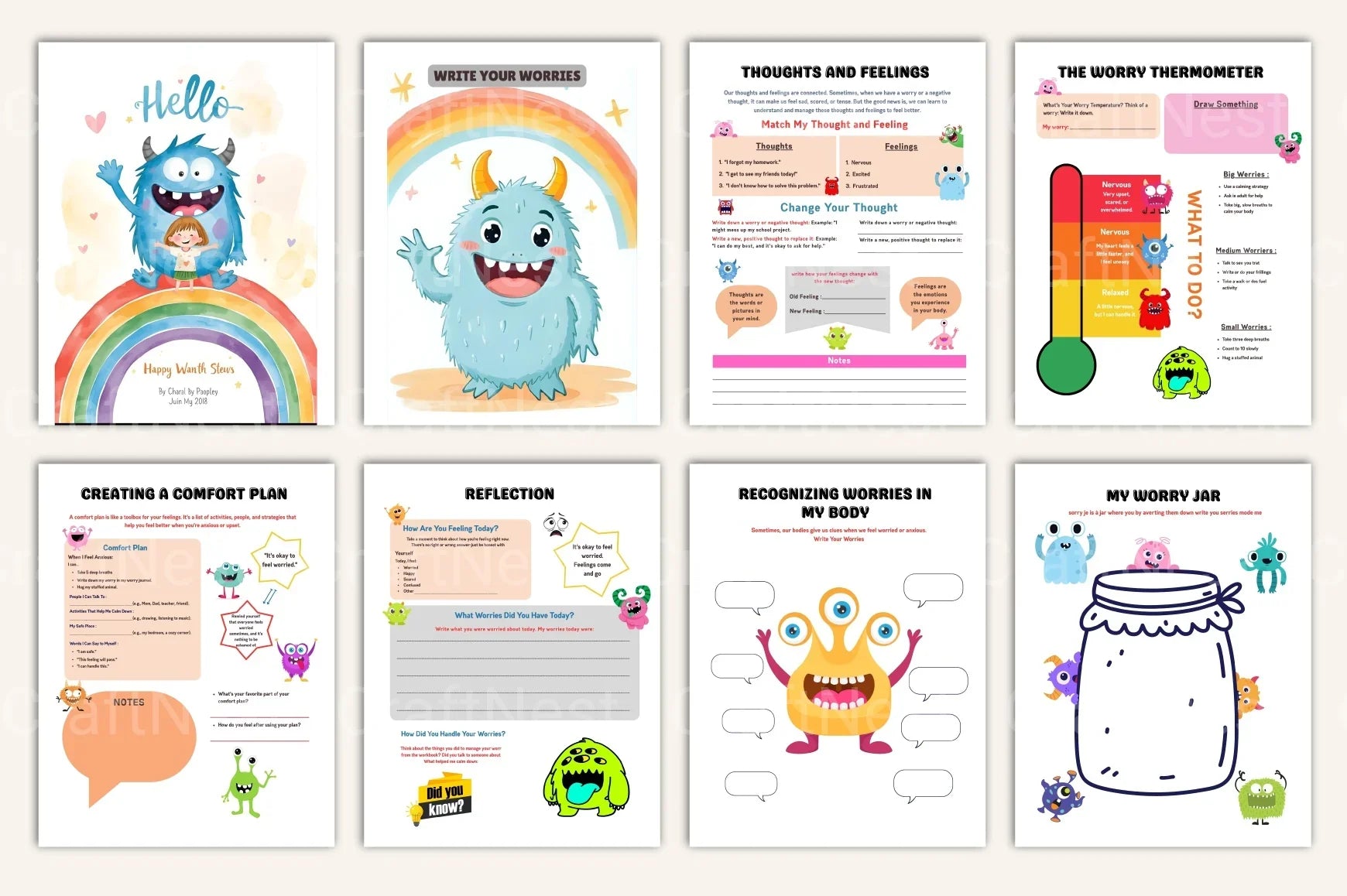 My Worry Monster Workbook: A Fun Guide for Kids - CraftNest - Digital Crafting and Art