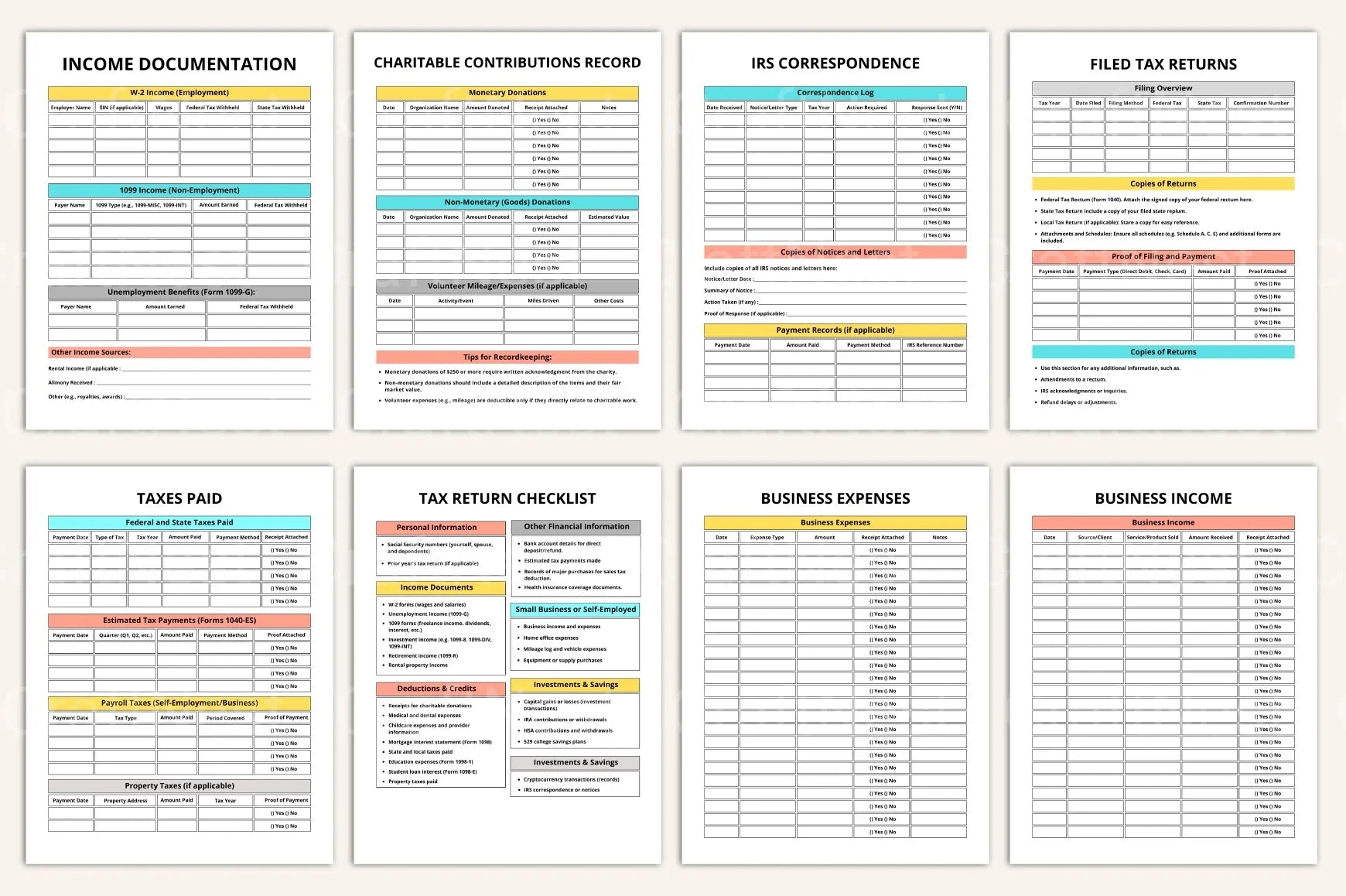 Tax Return Binder for Organized Filing - CraftNest - Digital Crafting and Art