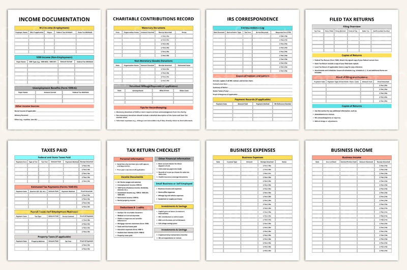 Tax Return Binder for Organized Filing - CraftNest - Digital Crafting and Art