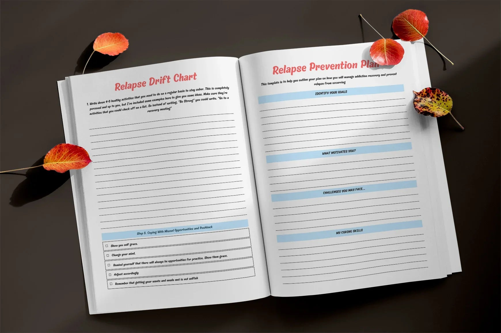 Addiction Recovery Worksheets Planner Bundle - CraftNest - Digital Crafting and Art