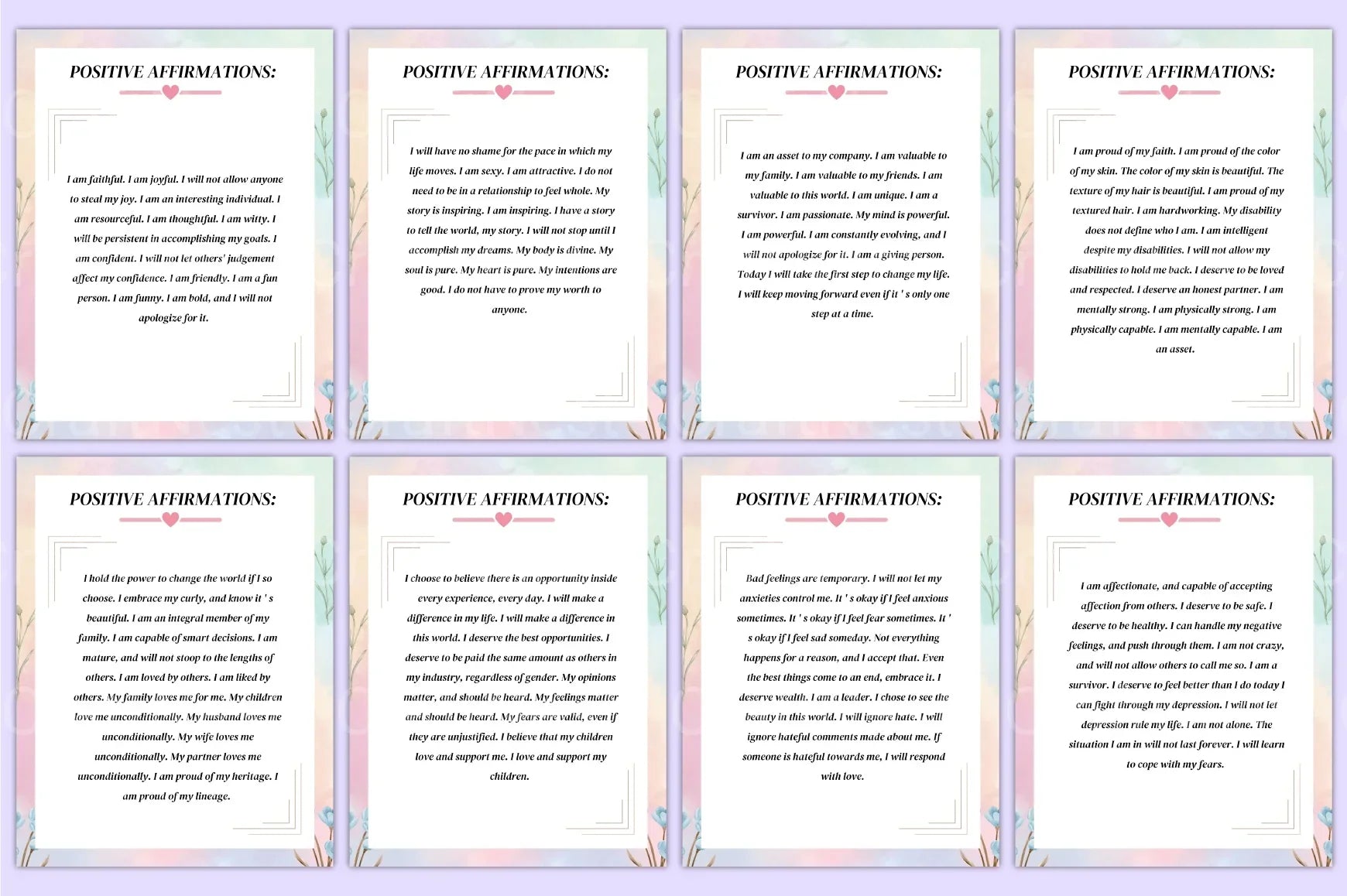 Positive Affirmations for Women - CraftNest - Digital Crafting and Art