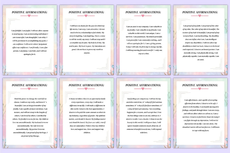 Positive Affirmations for Women - CraftNest - Digital Crafting and Art