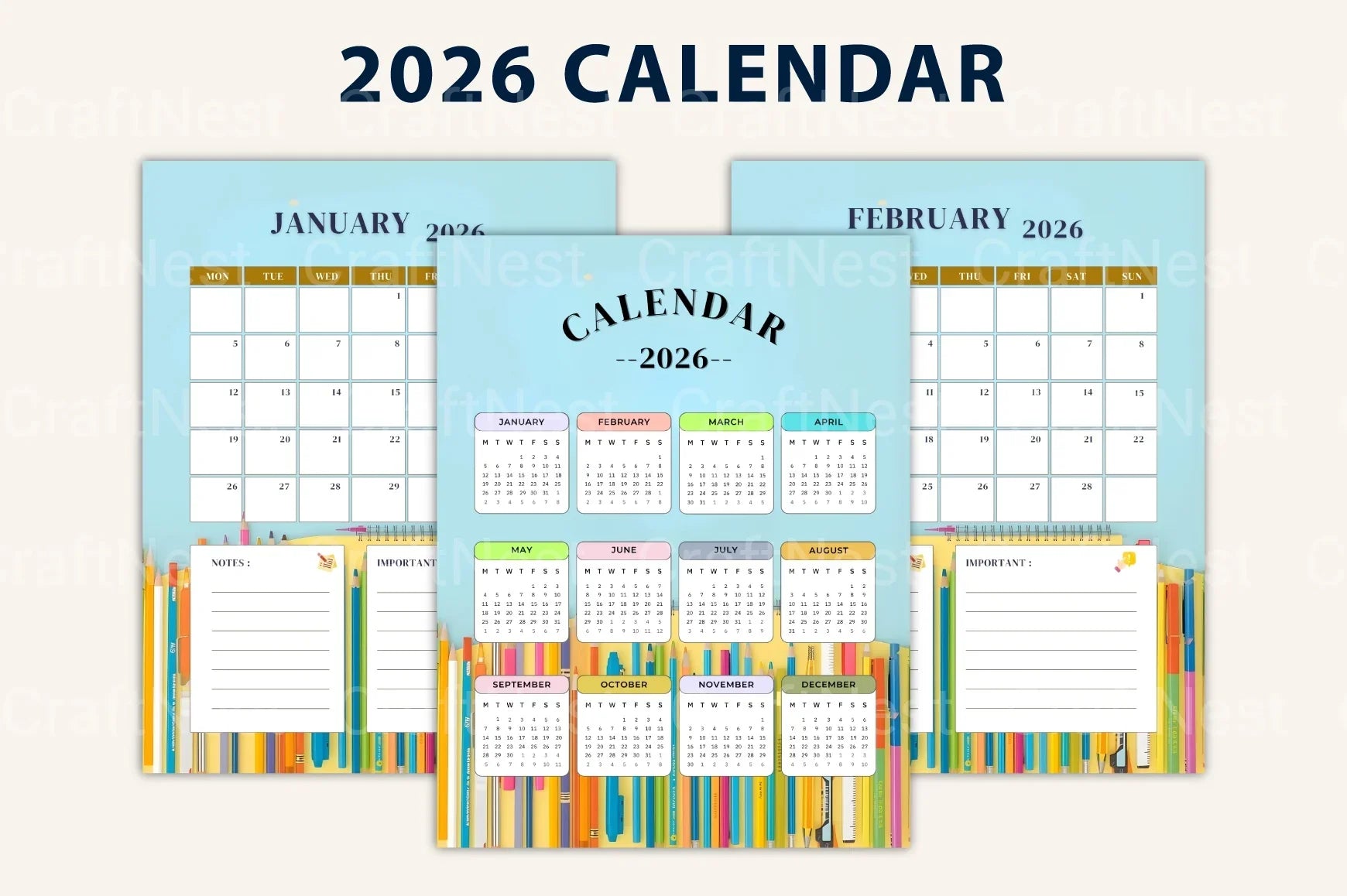 School Year Planner for Kids - CraftNest - Digital Crafting and Art