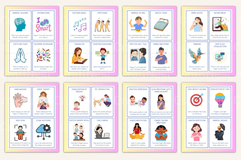 Calming Strategies Coping Skills Cards for Stress Relief - CraftNest - Digital Crafting and Art
