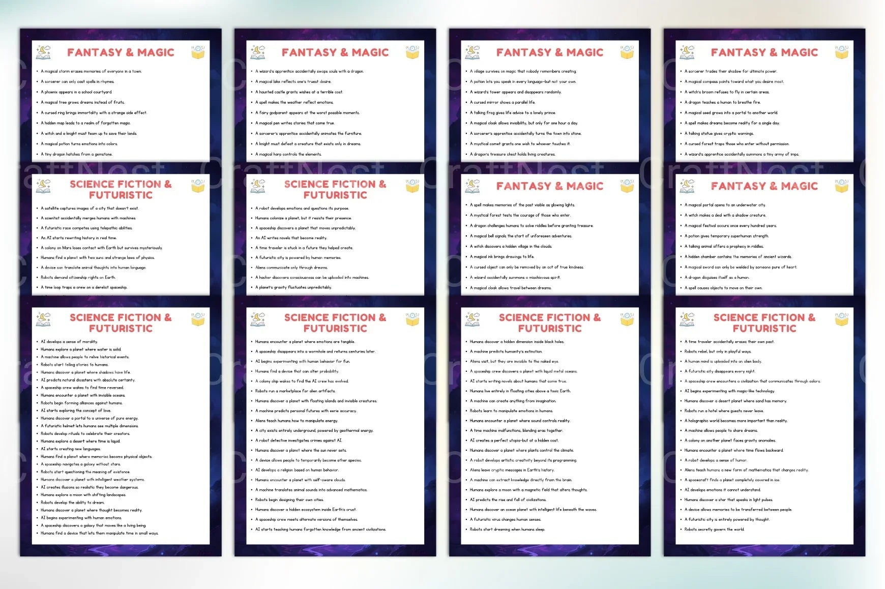 Creative Short Story Prompts Book - CraftNest - Digital Crafting and Art
