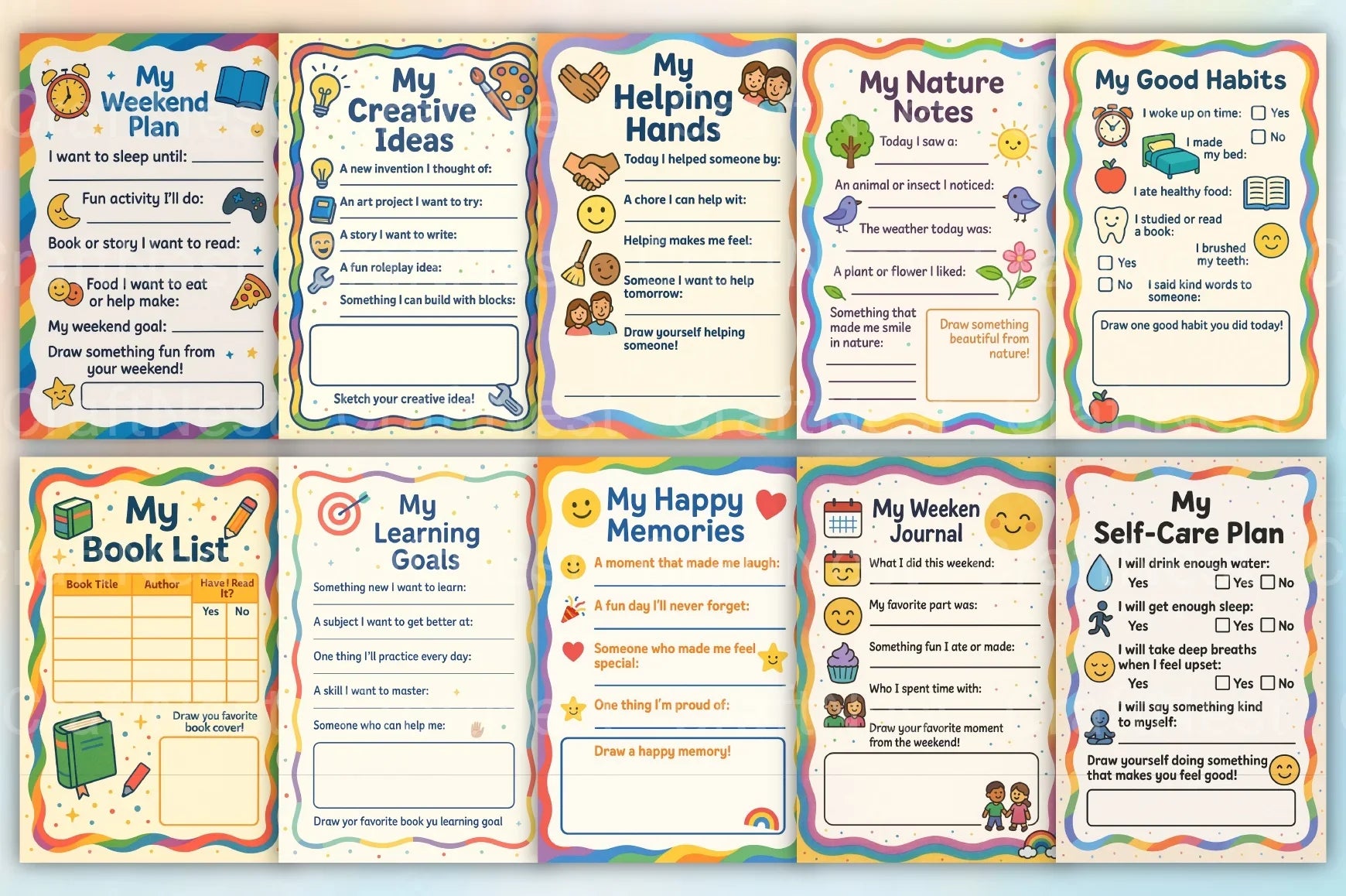 Kids Colorful Planner - CraftNest - Digital Crafting and Art