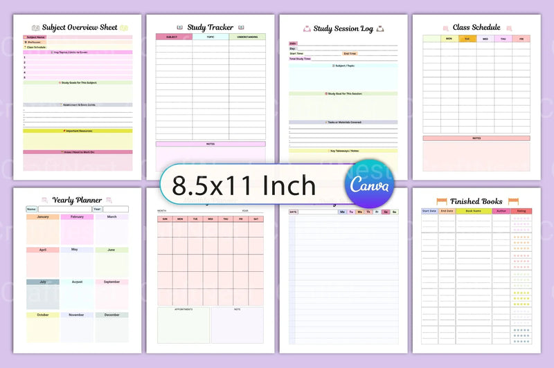Study Glow Up Planner for Academic Success - CraftNest - Digital Crafting and Art