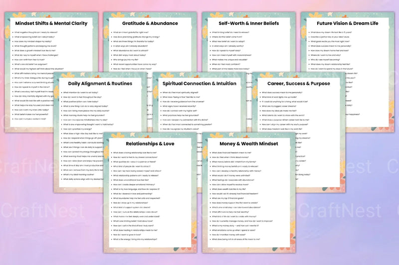 Manifestation Prompts Workbook for Personal Growth - CraftNest - Digital Crafting and Art