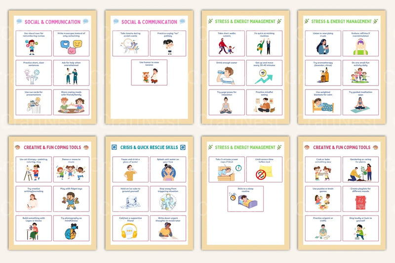 ADHD Coping Skills Cards for Effective Management - CraftNest - Digital Crafting and Art