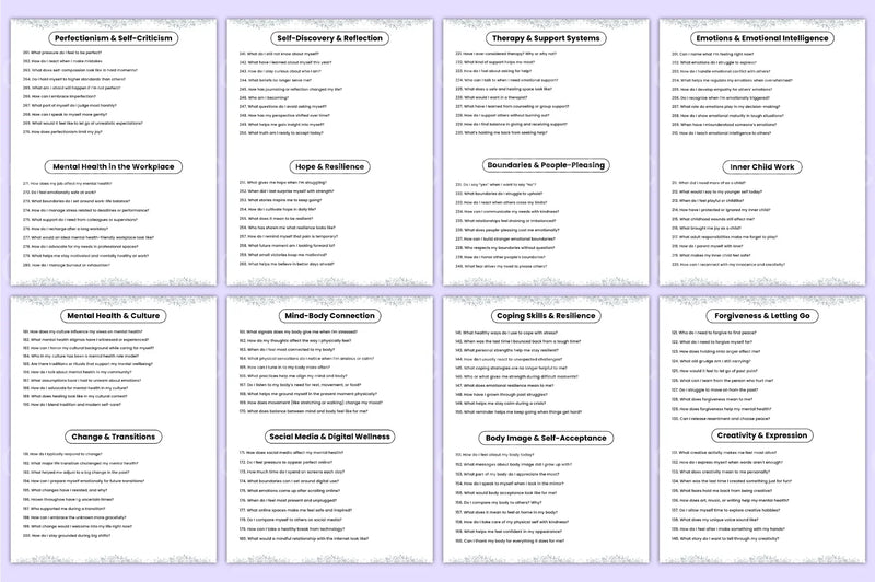 Mental Health Prompts for Wellness and Growth - CraftNest - Digital Crafting and Art