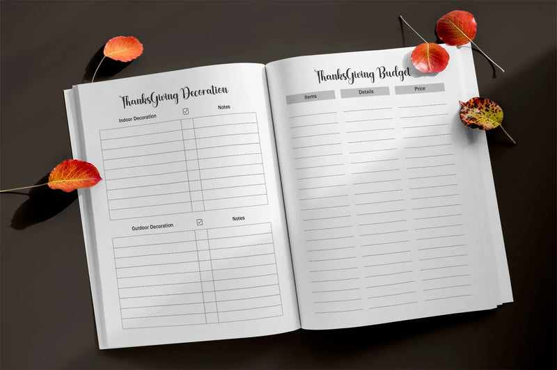 Thanksgiving Planner Interiors Bundle - CraftNest - Digital Crafting and Art
