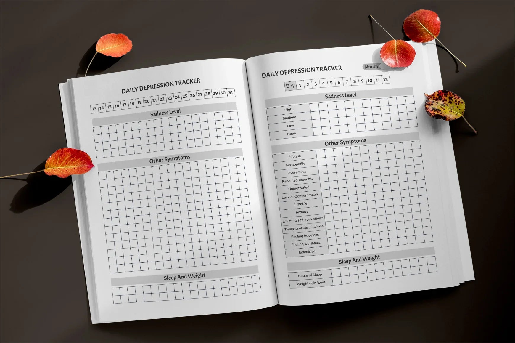Daily Depression Tracker Planner - CraftNest - Digital Crafting and Art