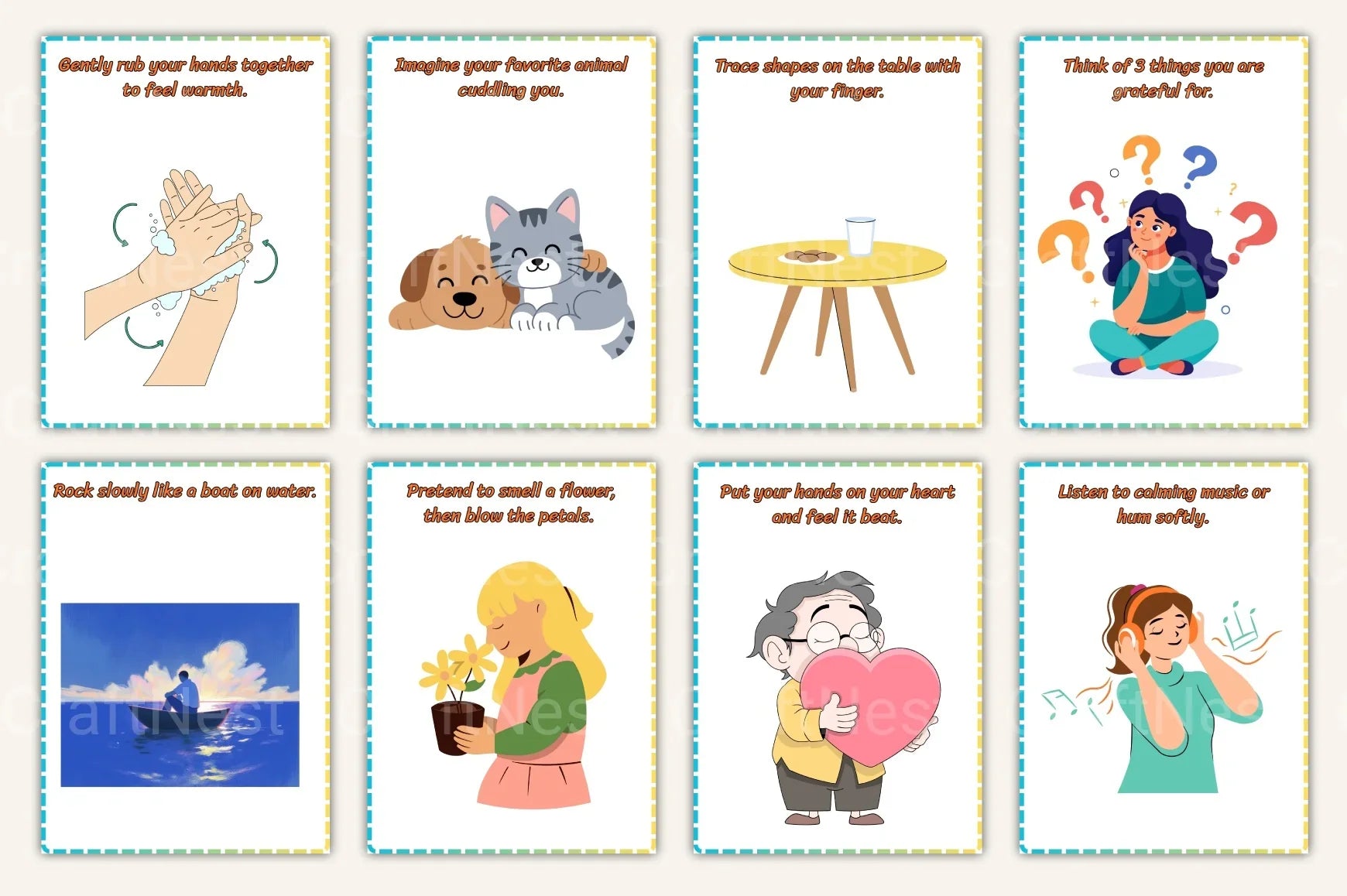 Calming Strategy Cards for Kids - CraftNest - Digital Crafting and Art
