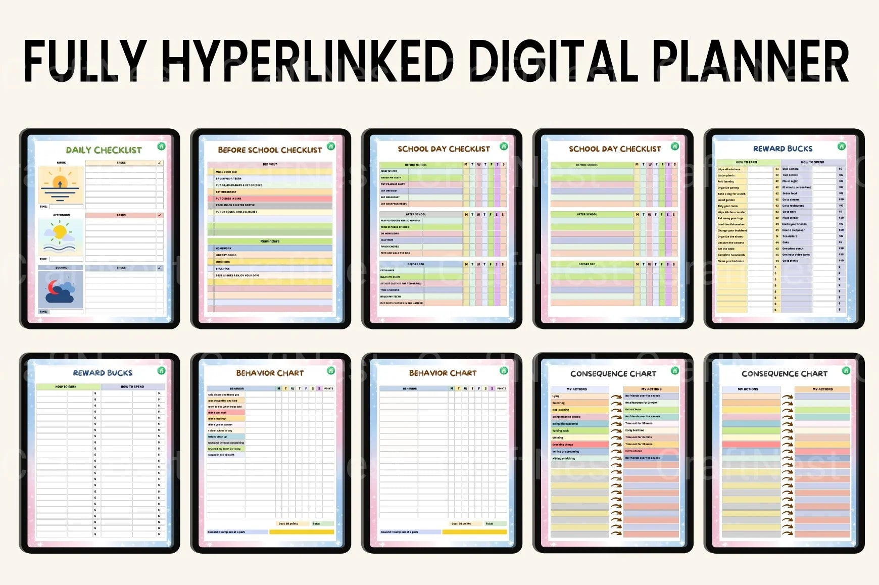 Kids Task Reward Charts for Motivation and Organization - CraftNest - Digital Crafting and Art