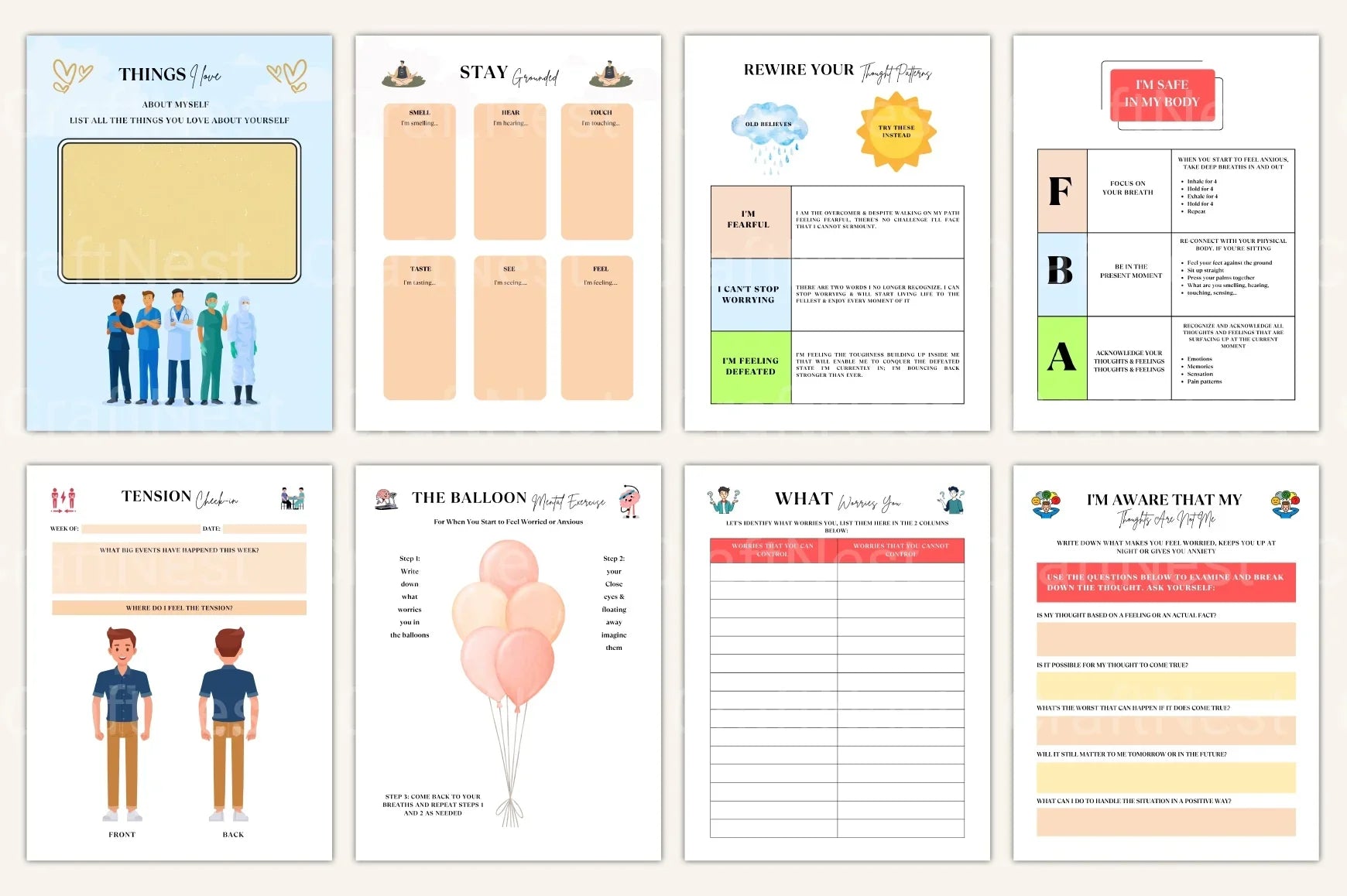 CBT Anxiety Workbook for Effective Stress Management - CraftNest - Digital Crafting and Art