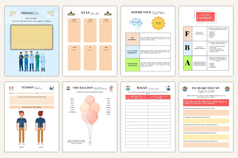 CBT Anxiety Workbook for Effective Stress Management - CraftNest - Digital Crafting and Art