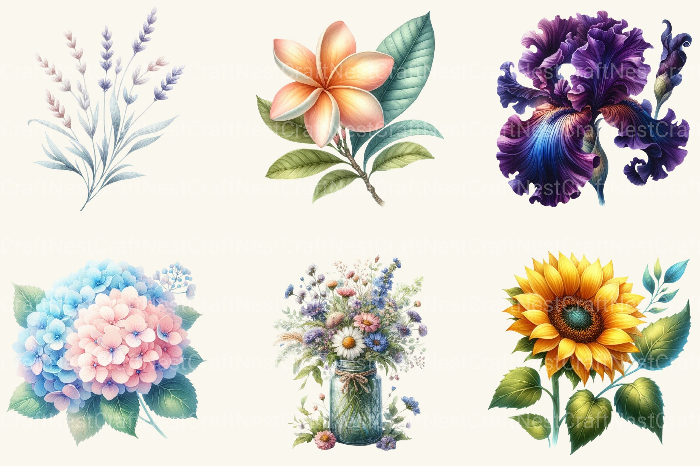 Summer Flower Clipart Bundle 2 - CraftNest - Digital Crafting and Art