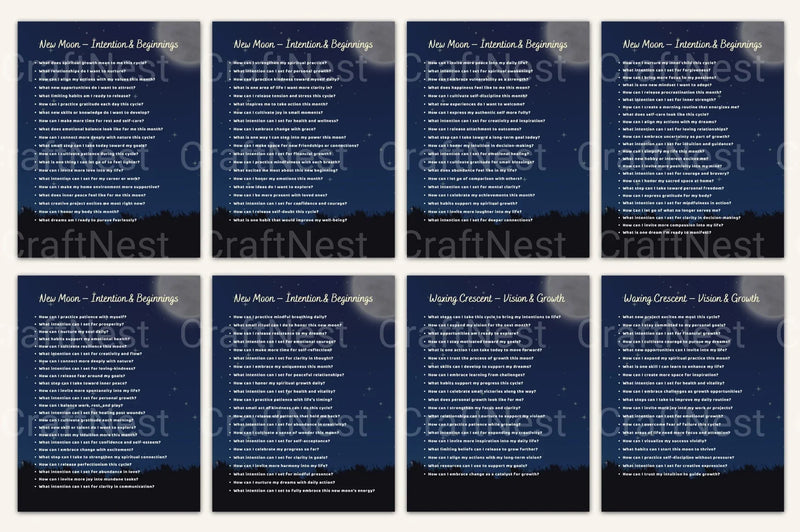 Moon Ritual Prompts Book - CraftNest - Digital Crafting and Art