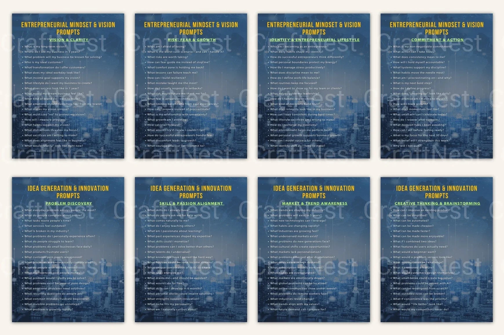 Entrepreneurship Prompts Book for Creative Success - CraftNest - Digital Crafting and Art