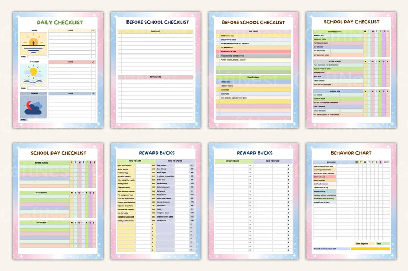 Kids Task Reward Charts for Motivation and Organization - CraftNest - Digital Crafting and Art