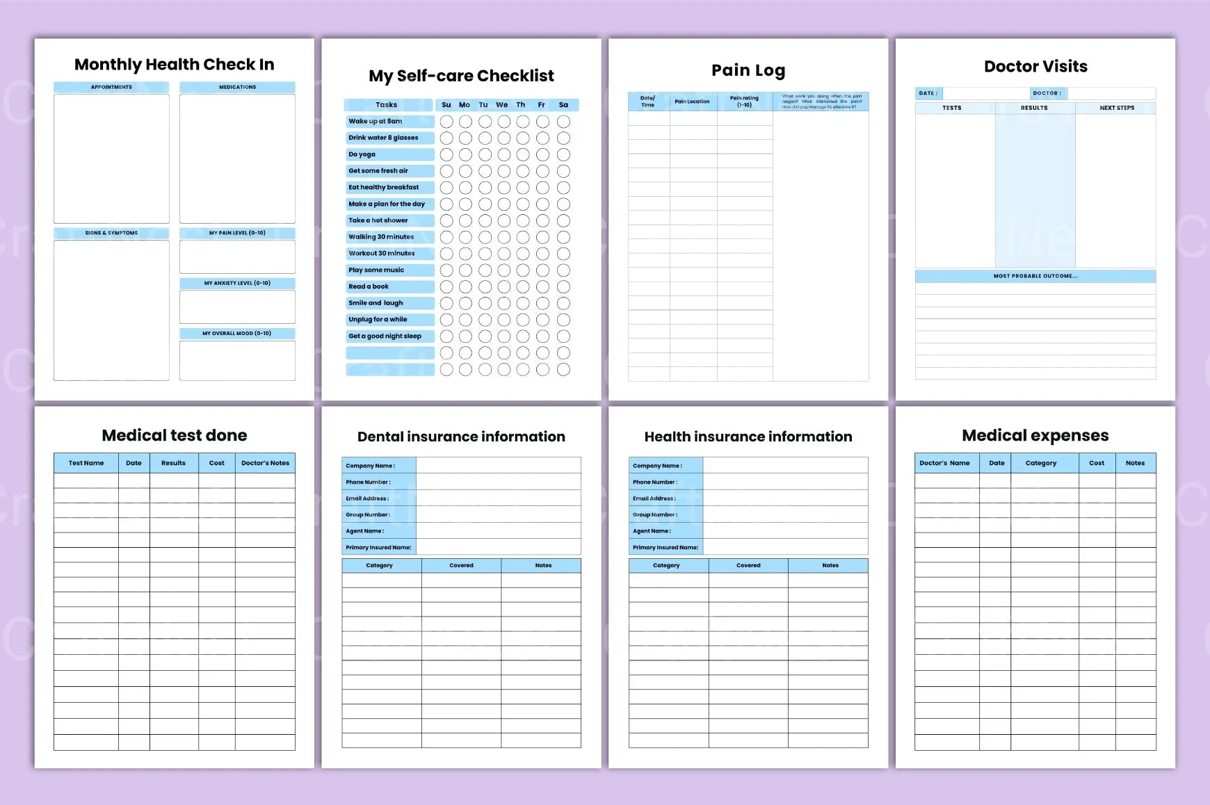 Medical Binder Organizer - CraftNest - Digital Crafting and Art