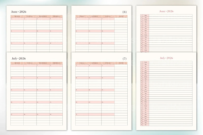 Monthly Organizer Template - CraftNest - Digital Crafting and Art