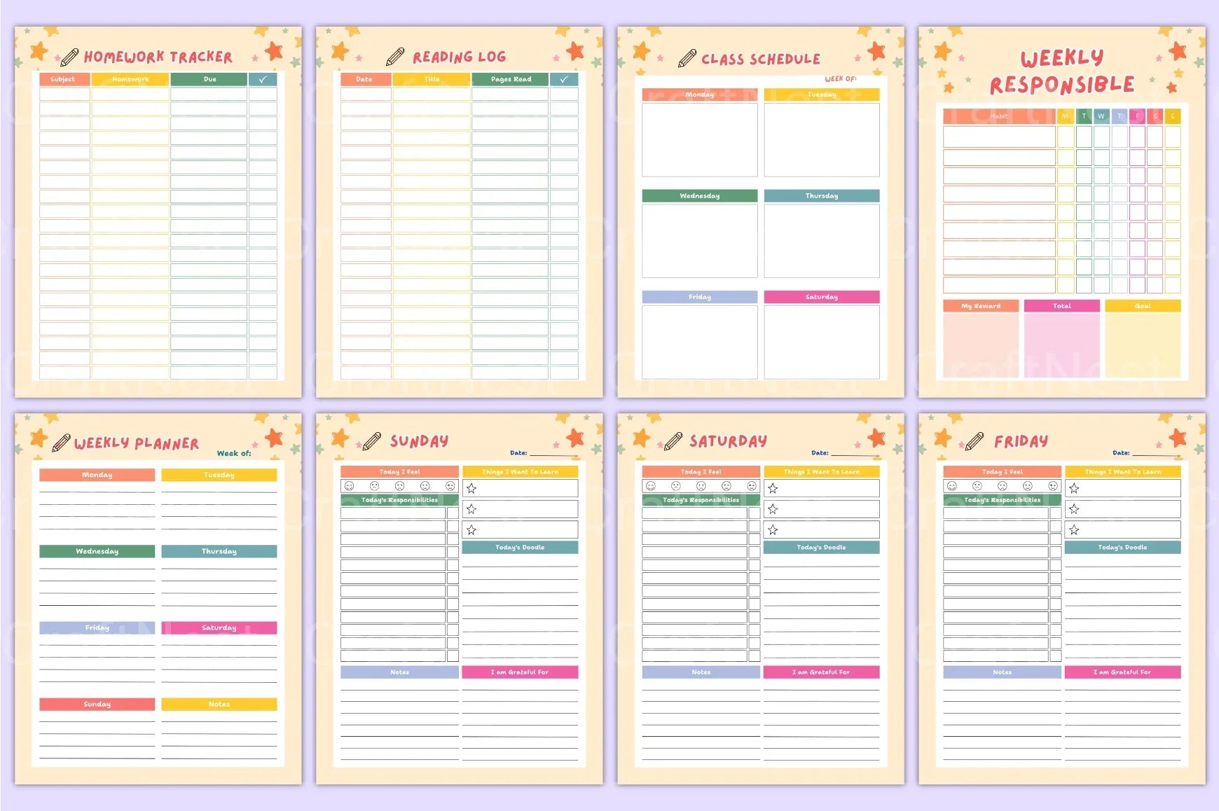 School Planner for Kids - CraftNest - Digital Crafting and Art