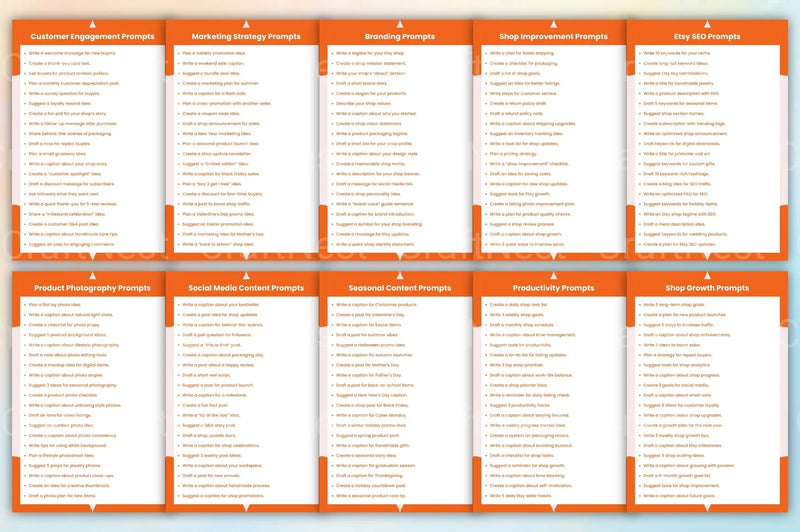 Etsy Seller Starter Prompts Book - CraftNest - Digital Crafting and Art