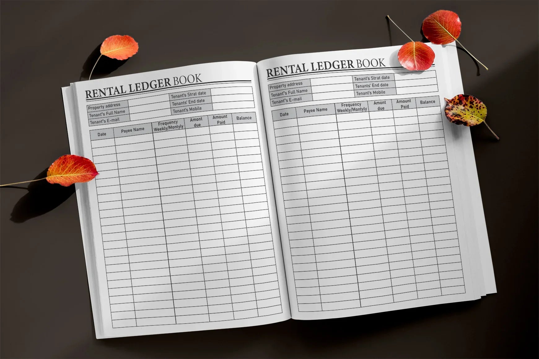 Rental Ledger Book Planner - CraftNest - Digital Crafting and Art