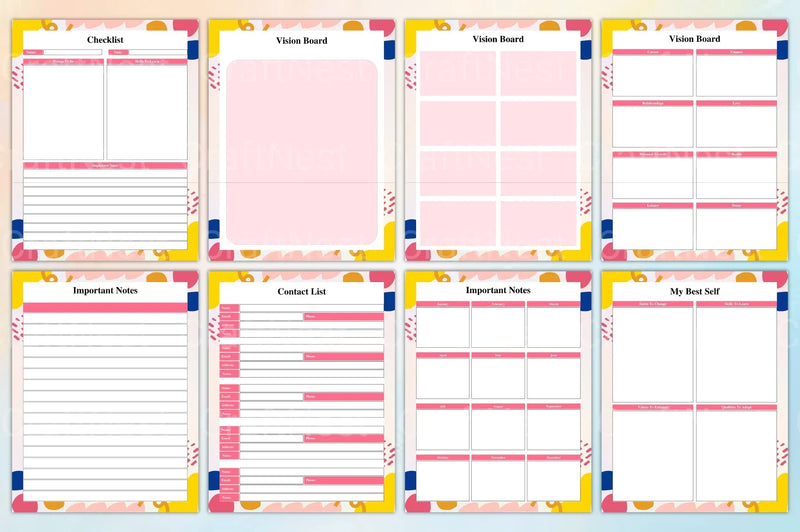 Vision Board Planner: Achieve Your Goals - CraftNest - Digital Crafting and Art