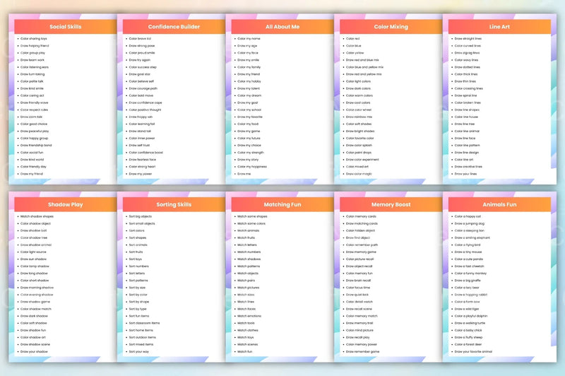 Kids Coloring Activity Prompts - CraftNest - Digital Crafting and Art