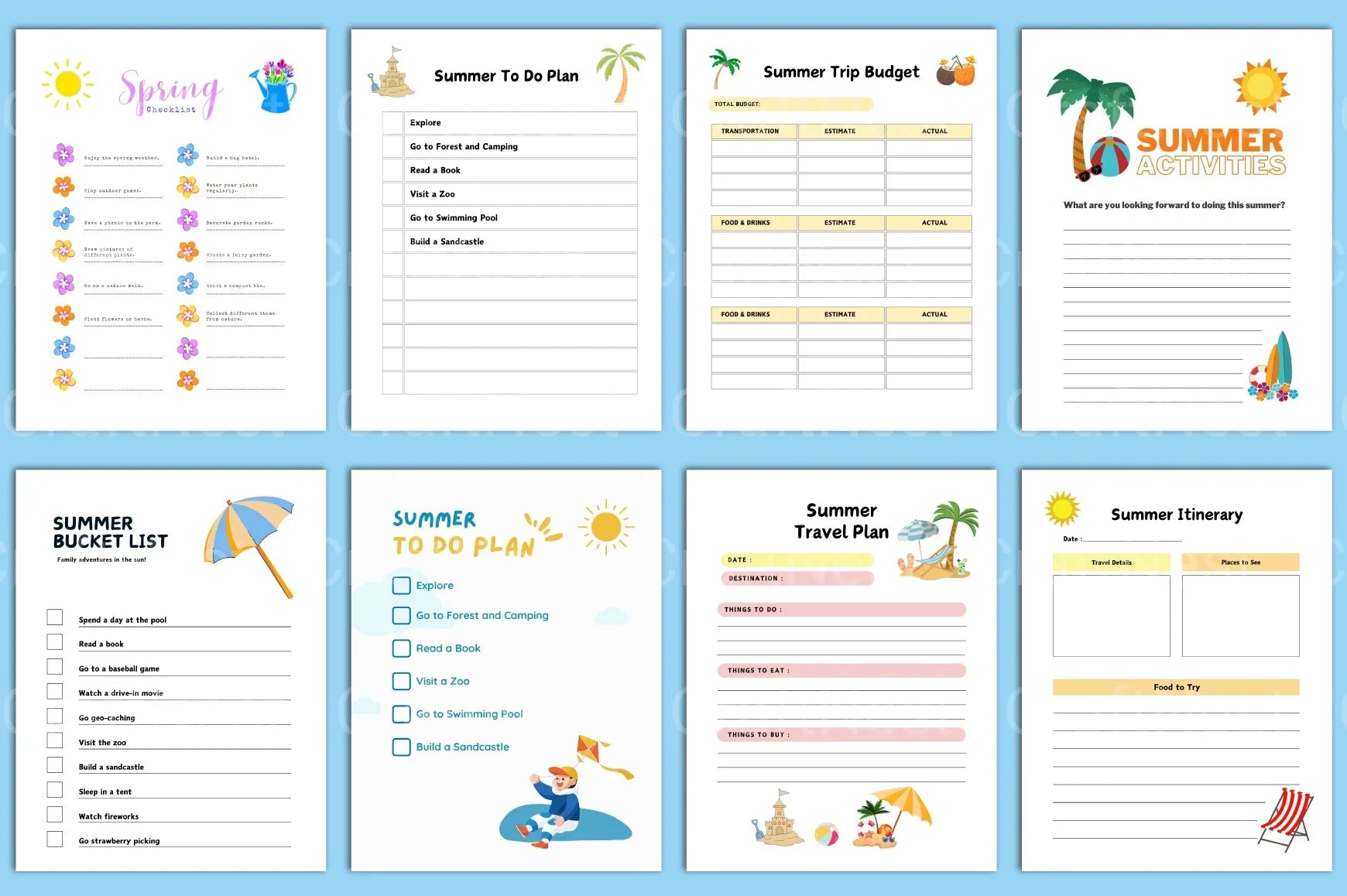 Summer Planner for Kids - CraftNest - Digital Crafting and Art