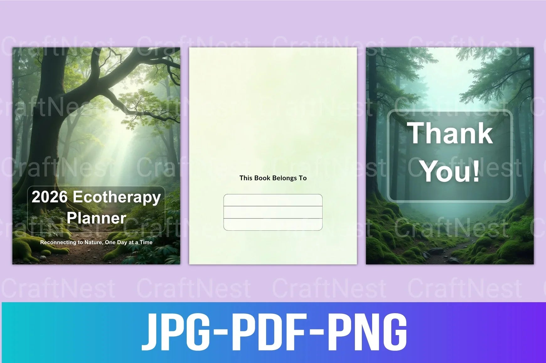 Ecotherapy Planner for Wellness and Nature Connection - CraftNest - Digital Crafting and Art