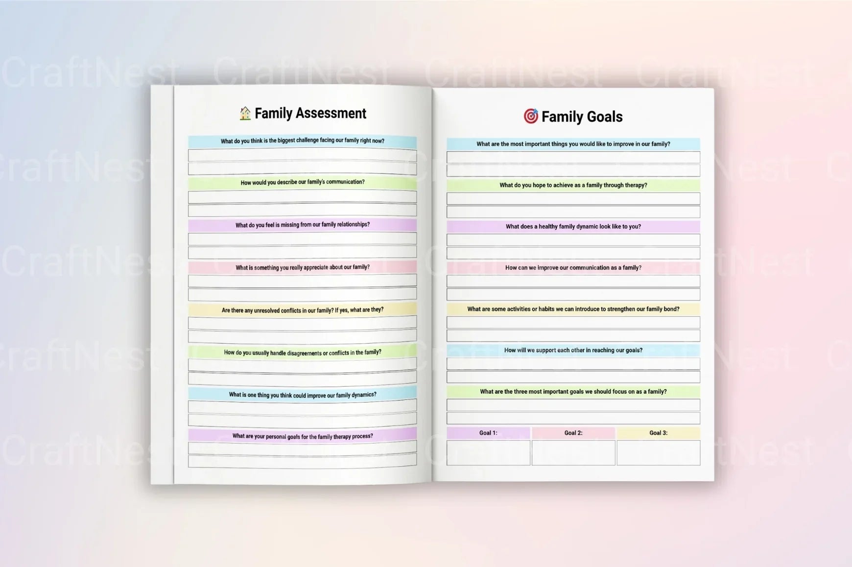 Family Therapy Workbook: Enhance Relationships and Communication - CraftNest - Digital Crafting and Art