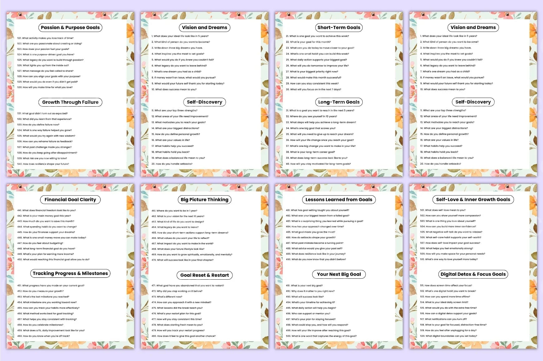 500 Goal Setting Prompts for Success - CraftNest - Digital Crafting and Art